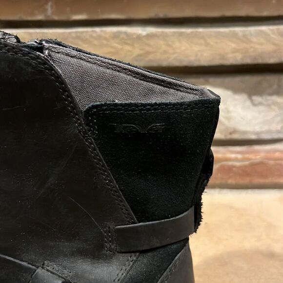 Teva Da Vina Black Waterproof Leather Bootie - Picture 5 of 9